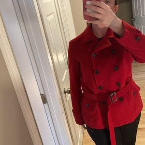 Lauren Ralph lauren double breasted wool angora coat jacket belted